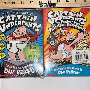 Captain Underpants Kids Adventure Book Set of 4